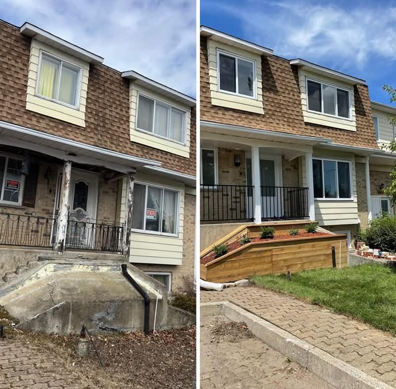 Avant et après rénovation d'une maison sur la rue Fafard à Laval, Chomedey
